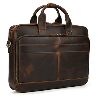 MAHEU Retro Laptop Briefcase Bag Genuine Leather Handbags Casual 15.6 Pad Bag Daily Working Tote Bags Men Male bag for documents ALODIA STORE