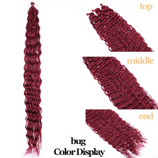 Full Star Crochet Hair Pink Ombre Blonde Ocean Wave 32 Inch Synthetic Hair 100g Soft Braiding Hair Extensions Deep Wave Twist ALODIA STORE