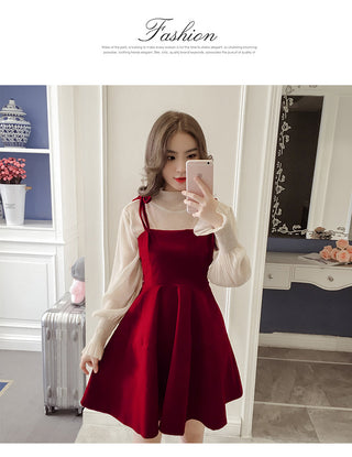 Spring New Elegant Two Piece Korean Dress ALODIA STORE