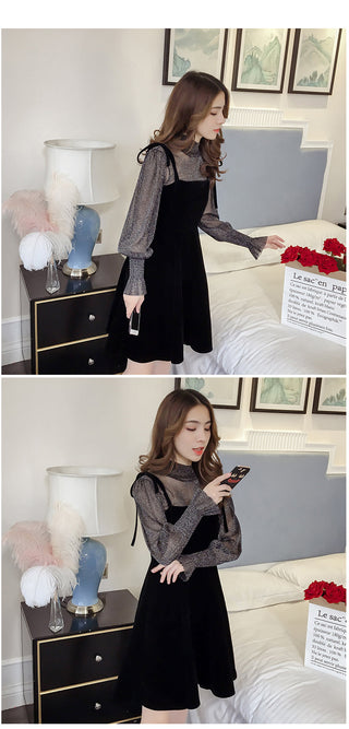 Spring New Elegant Two Piece Korean Dress ALODIA STORE