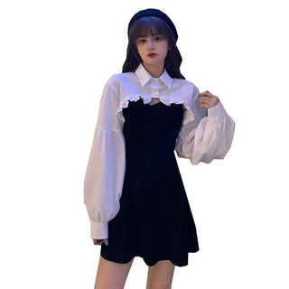 Elegant Party Dress Women Long Sleeve Sweet Empire High Street Mini Dress Gothic Y2k Dress ALODIA STORE