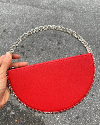 Luxury Colored Diamond Half Moon Women Purses and Handbags Evening Bag Serpentine Designer Party Clutch Bag Chic Wedding Bag ALODIA STORE