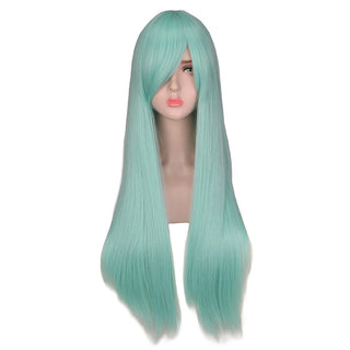 QQXCAIW Long Straight Cosplay Wig Black Purple Pink Blue Sliver Gray Blonde White Orange Brown Synthetic Hair Wigs ALODIA STORE