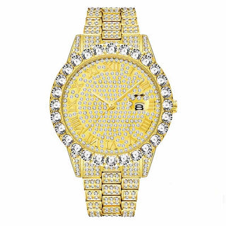 MISSFOX Men's Watch 2020 Top Selling Luxury Brand Gold Men Fashion Watches Men Big Diamond Bracelet Luxury Watch Men Gift Box ALODIA STORE