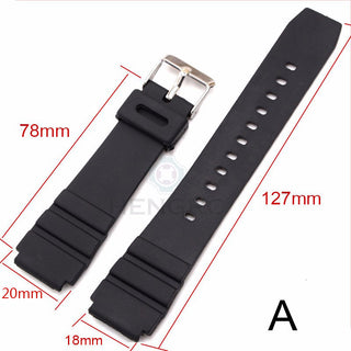 Silicone Watchbands 18 20 22mm Men Black Sports Diving Rubber Watch Strap Silver Stainless Steel Buckle ALODIA STORE