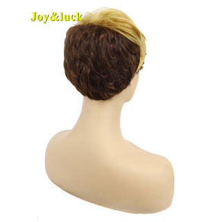 Short Ombre Blonde Wig Synthetic Bob Straight Hair With Bangs Women Natural Daily Wear Wig ALODIA STORE