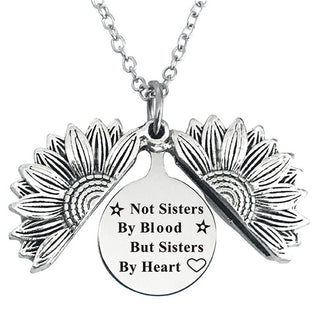 New Stainless Steel Necklaces For Women Open Locket Necklace Engraved You Are My Sunshine Sunflower Pendant Necklace Gift ALODIA STORE