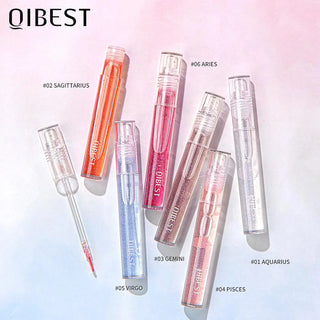 QIBEST Transparent Lip Gloss Plumping Lip Plumper Shimmer Glossy Moisturizing Lip Tint Nourise Mirror Lipgloss Base Natural ALODIA STORE