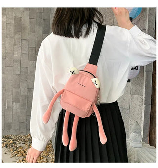 Personality Girl Small Bag Cartoon Cute Frog Bag Casual Messenger Bag Chest Bag Unisex Shoulder Crossbody Bag Nylon Women Bag ALODIA STORE