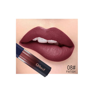 QIBEST Matte Lip Gloss Lips Makeup Moisturizer Lipstick Long Lasting Liquid Lipstick Lip Tint Cosmetics Lipgloss Lightweight ALODIA STORE