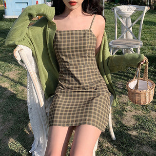 Spring dress Koreastyle versatile avocado fruit green dress ALODIA STORE