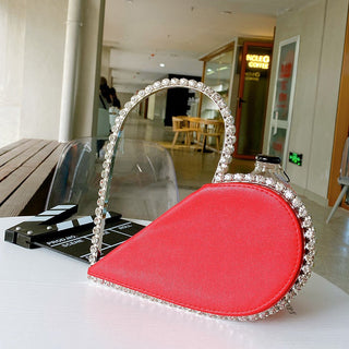 Luxury Colored Diamond Half Moon Women Purses and Handbags Evening Bag Serpentine Designer Party Clutch Bag Chic Wedding Bag ALODIA STORE