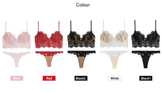 Sexy Lingerie Women Underwear Set Eyelash lace Brassiere Lingerie Set Sex Lace Bralette Bra and Panty Set Panties Wholesale ALODIA STORE
