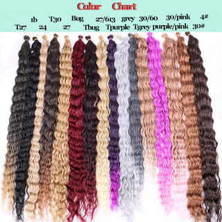 Full Star Crochet Hair Pink Ombre Blonde Ocean Wave 32 Inch Synthetic Hair 100g Soft Braiding Hair Extensions Deep Wave Twist ALODIA STORE