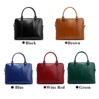 New Genuine Leather Briefcase For Woman Laptop Computer Bag Women's Handbags Office Ladies Shoulder Messenger Bags Bolso Hombre ALODIA STORE
