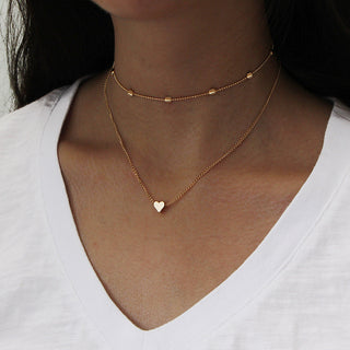 New Trendy Multilayer Heart Butterfly Necklace for Women Fashion Gold Silver Color Geometric Chain Collar Necklace Jewelry Gift ALODIA STORE