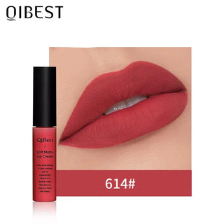 QIBEST Matte Lip Gloss Lip Makeup 34 Colors Velet Nude Waterproof Lipgloss Matte Lipstick Liquid Lipstick Long lasting Lip Tint ALODIA STORE