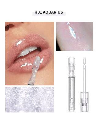 QIBEST Transparent Lip Gloss Plumping Lip Plumper Shimmer Glossy Moisturizing Lip Tint Nourise Mirror Lipgloss Base Natural ALODIA STORE