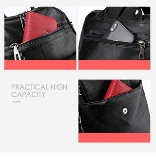 New Women Backpacks Soft Leather Fashion Casual Tassel ALODIA STORE