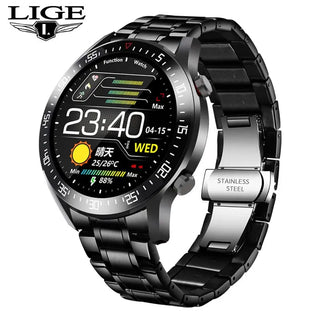 LIGE New Steel Band Digital Watch Men Sport Watches Electronic LED Male Wrist Watch For Men Clock Waterproof Bluetooth Hour+box ALODIA STORE