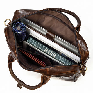 MAHEU Retro Laptop Briefcase Bag Genuine Leather Handbags Casual 15.6 Pad Bag Daily Working Tote Bags Men Male bag for documents ALODIA STORE