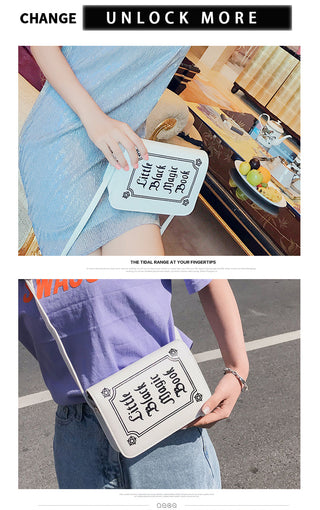 JIEROTYX Letter Print Shoulder Bag Rock Designer ALODIA STORE