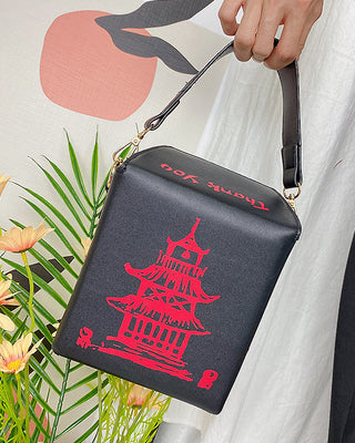 ENJOININ Chinese Takeout Box Purse Pu Leather Women ALODIA STORE