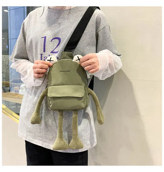Personality Girl Small Bag Cartoon Cute Frog Bag Casual Messenger Bag Chest Bag Unisex Shoulder Crossbody Bag Nylon Women Bag ALODIA STORE