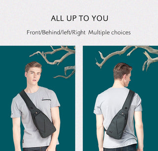 TINYAT Sling bag For 7.9 pad Black Casual Functional Men Chest Bag Pack dual earphone jack Men Shoulder Messenger Bags Pack Bag ALODIA STORE