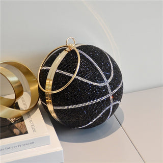 Luxury Basketball Diamond Party Evening Bag Purses and Handbag for Women Ball Shape Shoulder Bag Clutch Designer Crossbody Bag ALODIA STORE