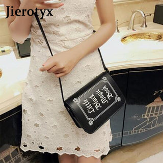JIEROTYX Letter Print Shoulder Bag Rock Designer ALODIA STORE