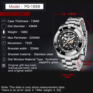 PAGANI DESIGN Stainless Steel Waterproof Mechanical Watch Top Brand Sapphire Glass Automatic Watch Luxury Business Men Watch ALODIA STORE