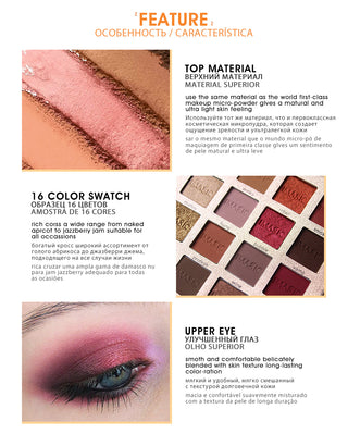 IMAGIC New Arrival Eyeshadow 16 Color Makeup Palette Matte ALODIA STORE