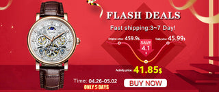 TEVISE Brand Classic Retro Men Watches Automatic Mechanical Watch Men Tourbillon Clock Genuine Leather Waterproof Business Watch ALODIA STORE