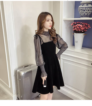 Spring New Elegant Two Piece Korean Dress ALODIA STORE
