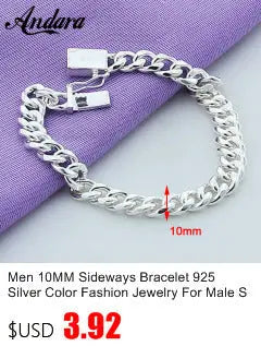 Men's 8MM 20'' 55cm Silver Colour Necklace Fashion  Silver Colour Jewelry Figaro Chain Necklace For Women Male AAA Quality ALODIA STORE