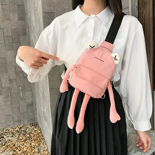 Personality Girl Small Bag Cartoon Cute Frog Bag Casual Messenger Bag Chest Bag Unisex Shoulder Crossbody Bag Nylon Women Bag ALODIA STORE