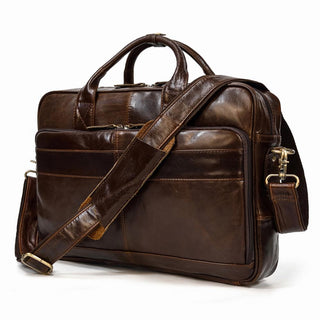 MAHEU Retro Laptop Briefcase Bag Genuine Leather Handbags Casual 15.6 Pad Bag Daily Working Tote Bags Men Male bag for documents ALODIA STORE