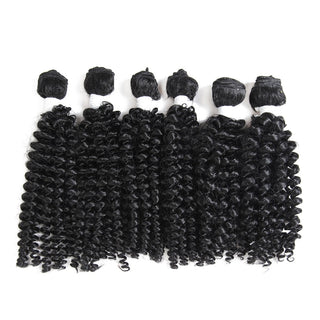 SOKU Kinky Curly Synthetic Hair Weaving 18-22 Inch Hair Extension Black Hair Weft Heat Resistant Fiber Hair Weave Bundles ALODIA STORE