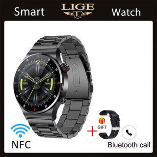 LIGE ECG+PPG Bluetooth Call Smart Watch Men 2022 Sports Bracelet NFC Waterproof Custom Watch Face Men SmartWatch For IOS Android ALODIA STORE