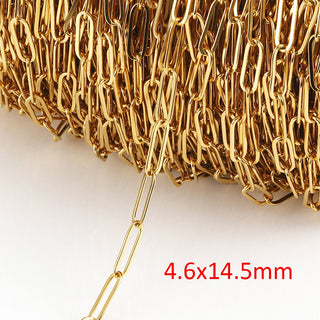 No Fade 2Meters Stainless Steel Chains for Jewelry Making DIY Necklace Bracelet Accessories Gold Chain Lips Beads Beaded Chain ALODIA STORE