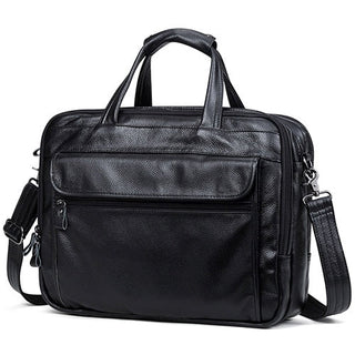 Large Men Leather Handbgs Male Genuine Leather Business Travel Brifcases Bag Men's 15.6 Inch Laptop Shoulder Bag Business A4 Bag ALODIA STORE