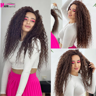 Ariel Curl Deep Wave Braiding Hair Extension Natural Synthetic African Afro Hair Water Twist Crochet Braids Hair Expo City ALODIA STORE