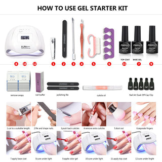 Nail Set with Nail Lamp Manicure Set 40/30/20/10 Color UV Polish ALODIA STORE