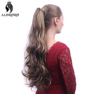 Synthetic 22inch Claw Clip Ponytail Hair Extension Wavy Ponytail Synthetic Ponytail Hair Clip For Women Pony Tail Hairpiece ALODIA STORE
