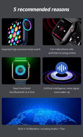 Original SmartWatch I7 Pro Max Series 7 Phone Call Custom Watch Face Sport Waterproof Man Women Wireless Charging Smart Watch ALODIA STORE
