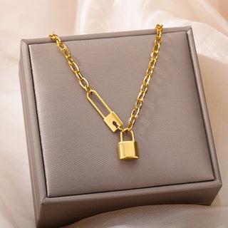 Stainless Steel Geometry Star Moon Butterfly Pendant Multilayer Chain Choker Necklace For Women Wedding Accessories Dropshipping ALODIA STORE