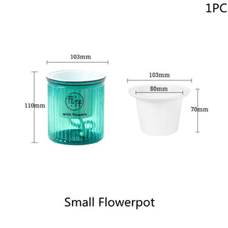 Self Watering Planter Pots Mini Round Design Succulent Plant Pot Indoor Home Garden Modern Decorative Pot Garden Supplies FU ALODIA STORE