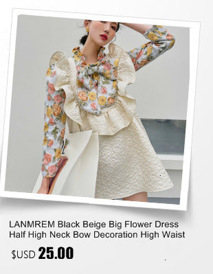 LANMREM 2023 New Korean Summer Fashion Women Clothes Vacation Dresses Lantern Sleeves Pullover Loose Chiffon Dress Pleated WG686 ALODIA STORE