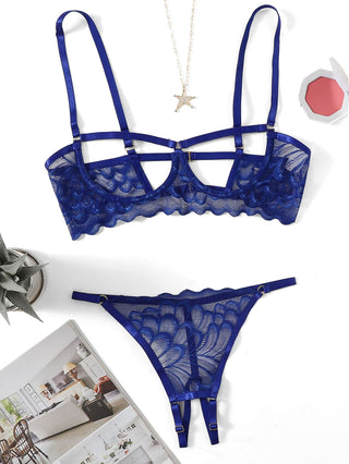 Ellolace Lingerie Set Sexy Hollow Out Lingerie Underwear Set Women's Push Up Bra Erotic Lingerie Sex Underwear For Women ALODIA STORE